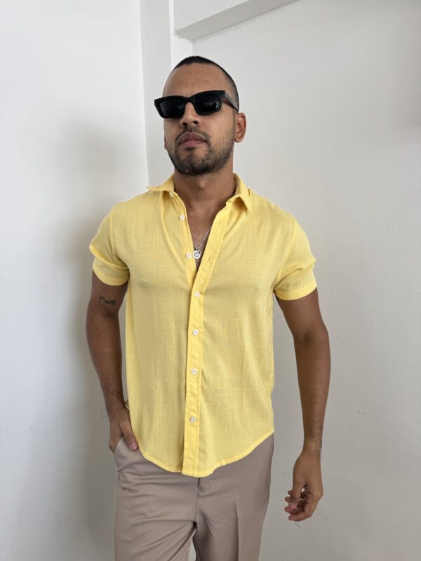 CAMISA LINO AMARILLO