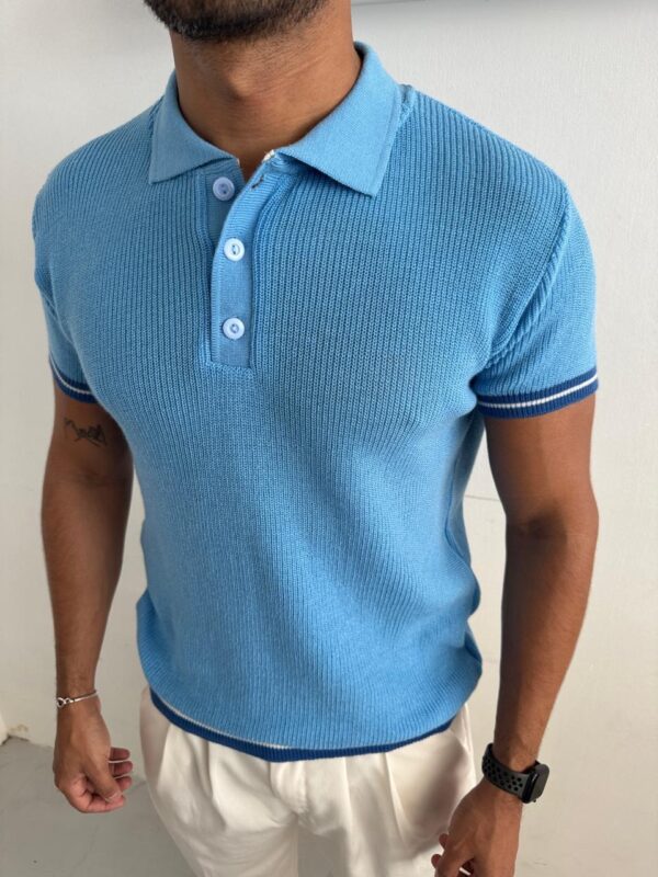 CAMISA TEJIDA AZUL CIELO