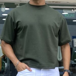 BOXY FIT TEXTURA VERDE MILITAR