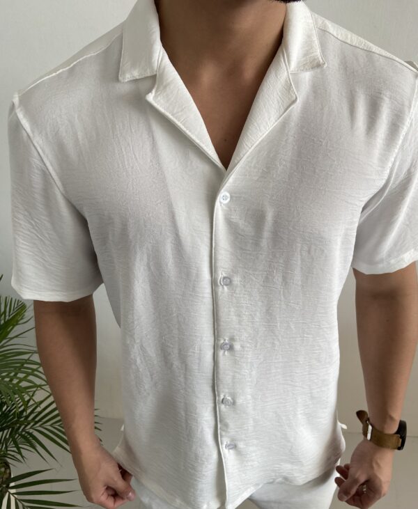 CAMISA CUELLO CUBANO BLANCA