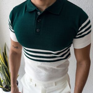 CAMISA TEJIDA VERDE/BLANCO