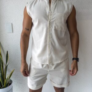 CONJUNTO CORTO LINO BLANCO