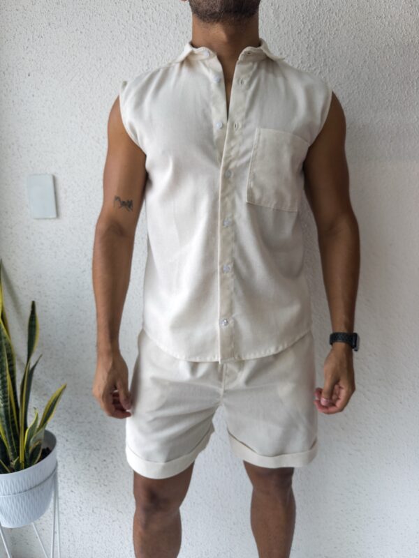 CONJUNTO CORTO LINO BLANCO