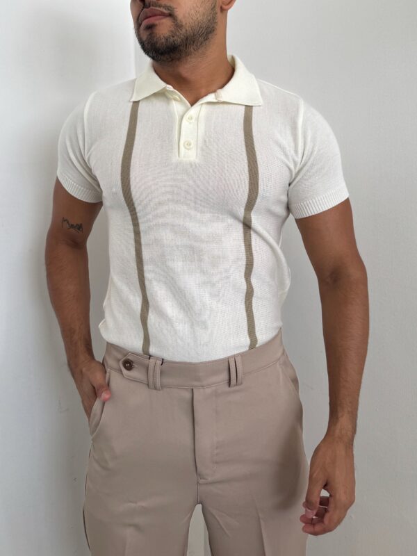 CAMISA TEJIDA BLANCO 2 LÍNEAS