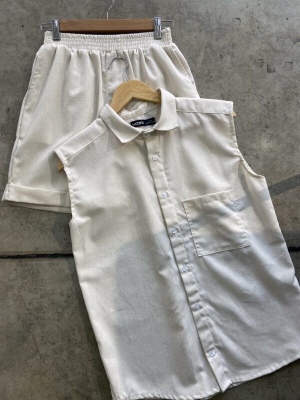 CONJUNTO CORTO LINO BLANCO