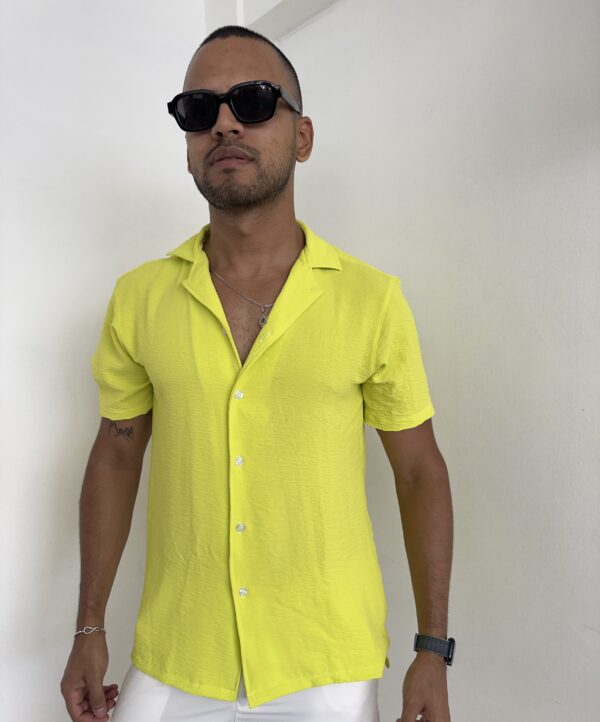 CAMISA CUELLO CUBANO NEÓN