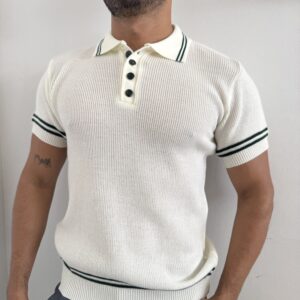 CAMISA TEJIDA BLANCO/VERDE
