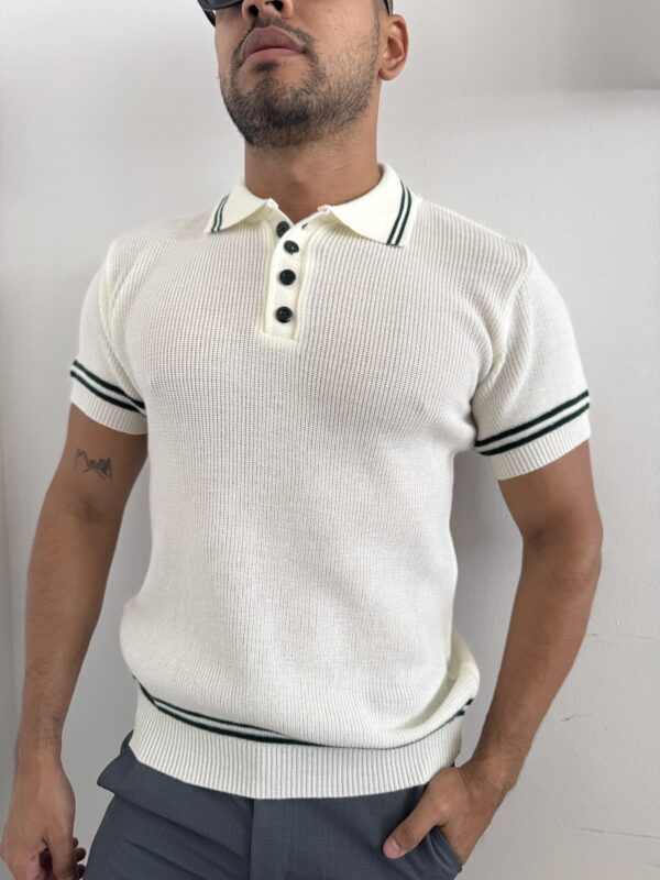 CAMISA TEJIDA BLANCO/VERDE