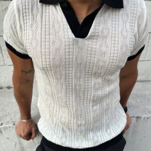 CAMISA TEJIDA TEXTURIZADA BLANCA