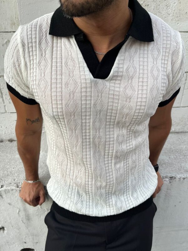CAMISA TEJIDA TEXTURIZADA BLANCA