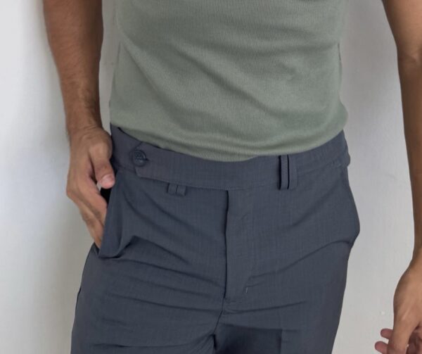 PANTALON PRETINA CRUZADA GRIS OSCURO