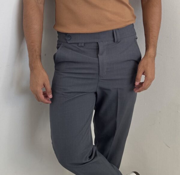 PANTALON PRETINA CRUZADA GRIS OSCURO