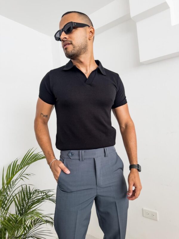 PANTALON PRETINA CRUZADA GRIS OSCURO