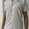CAMISA CUELLO CUBANO MANGA CORTA BLANCO