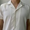 CAMISA CUELLO CUBANO MANGA CORTA BLANCO