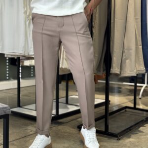PANTALON PRETINA NORMAL CON LÍNEA CHOCOLATE