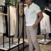 PANTALON PRETINA NORMAL CON LÍNEA CHOCOLATE