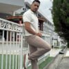 PANTALON PRETINA NORMAL CON LÍNEA CHOCOLATE