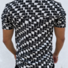 CAMISA CUELLO CUBANO ESTAMPADO NEGRO