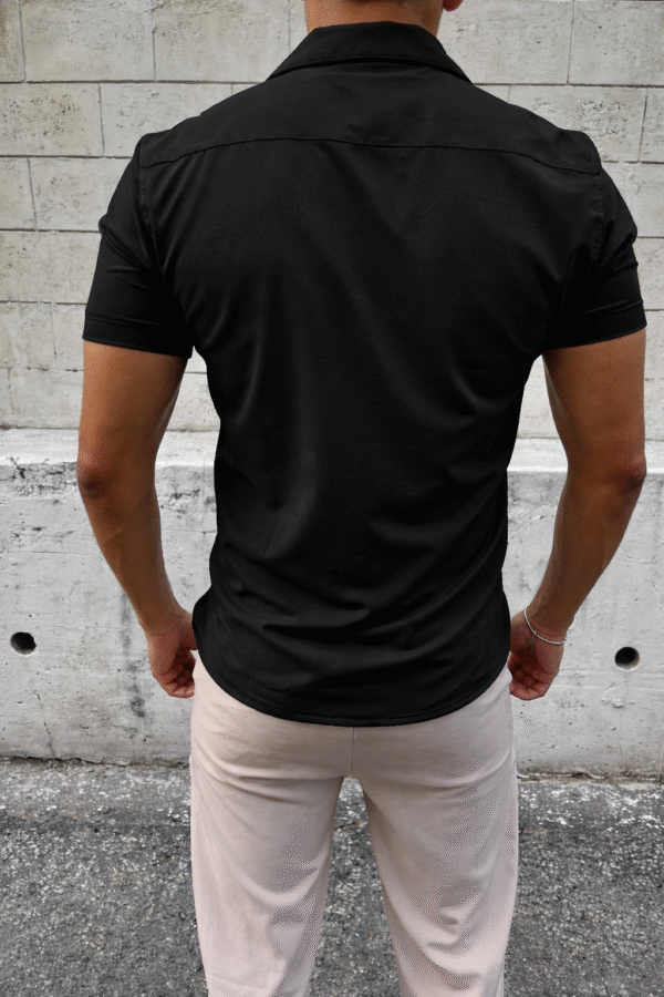 6fe89946-d2f1-404d-9324-ce6f1b9ec3ac CAMISA CUELLO CUBANO TEXTURA NEGRO