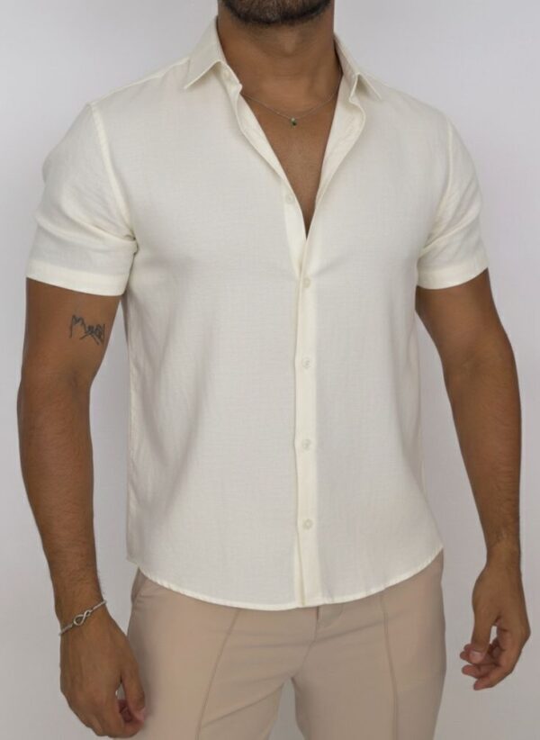 CAMISA CUELLO CAMISERO CREMA