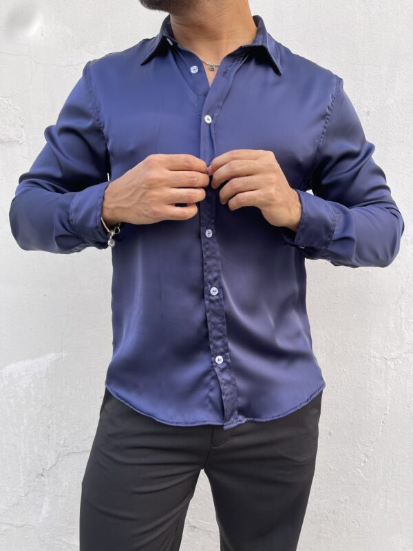 CAMISA SATINADA AZULM