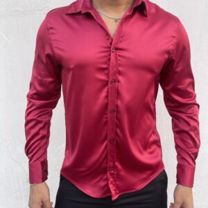 CAMISA SATINADA VINO
