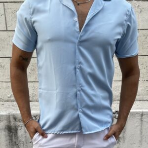 img_6455 CAMISA CUELLO CUBANO SEDA CELESTE